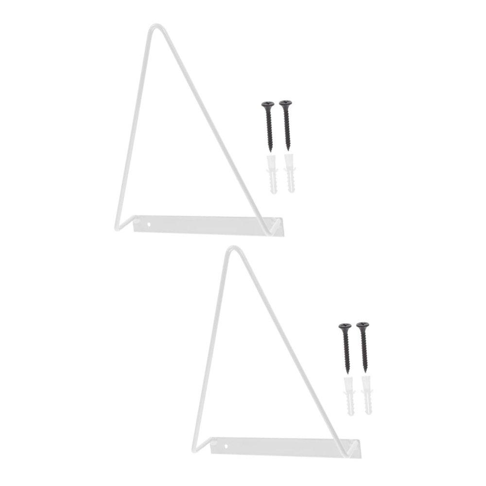 Zerodeko 2pcs Wall-mounted Triangular Vinyl Record Holder Sturdy Storage Rack for Albums Magazines and Books Easy to Install Display Shelf for Home Office and School
