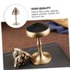 Holibanna 1pc Creative Metal Candle Stand Retro Decorative Candlestick for Home Office Elegant Desktop Adornment for Celebrations and Art Atmosphere for Mantelpiece Bookshelf Display view 2