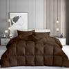 AveHomes 1pcs Cotton Comforter Box Stitched Queen (88'' x 92'') Brown Comforter All Season Lightweight Quilted with Corner Tabs, Winter Warm Fluffy view 1