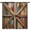 LHROOMJK Rustic Barn Door Blackout Curtains for Boys Girl Bedroom Decor,Rural Farmhouse Old Wooden Door Thermal Insulated Rod Pocket Drapes Darkening Window Curtain for Living Room Home 84x84 inch view 1