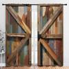 LHROOMJK Rustic Barn Door Blackout Curtains for Boys Girl Bedroom Decor,Rural Farmhouse Old Wooden Door Thermal Insulated Rod Pocket Drapes Darkening Window Curtain for Living Room Home 84x84 inch view 2