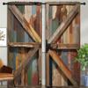 LHROOMJK Rustic Barn Door Blackout Curtains for Boys Girl Bedroom Decor,Rural Farmhouse Old Wooden Door Thermal Insulated Rod Pocket Drapes Darkening Window Curtain for Living Room Home 84x84 inch view 3