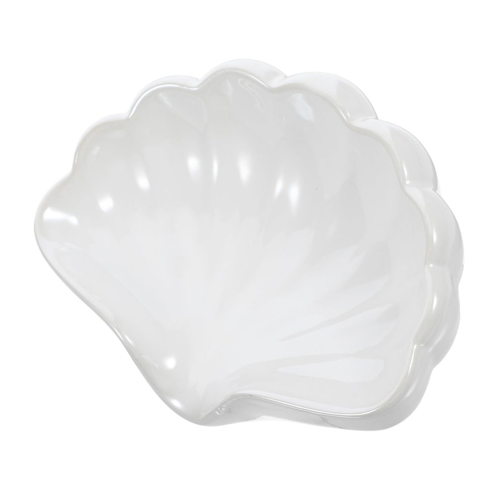 Garneck Shell Soap Dish Soap Holder Jewelry Tray Decor Drain Holder Dish for Shower Container Ceramic Tray Ceramic Bathroom Dish White Sponge Ceramics