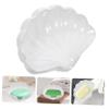 Garneck Shell Soap Dish Soap Holder Jewelry Tray Decor Drain Holder Dish for Shower Container Ceramic Tray Ceramic Bathroom Dish White Sponge Ceramics view 3