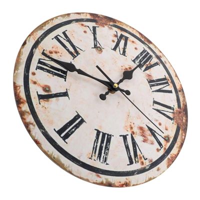 ABOOFAN Mute Mute Wall Hanging Clock Vintage Style Wall Clock Hanging Wall Clocks American Country Office Industrial Style Household Bedroom Wall Clock Decorative Clock Decorate Round