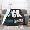 Rqwaaed Fuck Cervical Cancer Awareness Teal White Ribbon Cozy Up with Our Ultra-Soft Fleece Blanket - Perfect for Home and Travel 60"x50" view 2