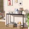 VASMIA Console Table, Entryway Table, Narrow Sofa Table, 39" Bamboo Hallway Table for Entryway, Living Room, Bedroom, Foyer, Black view 2