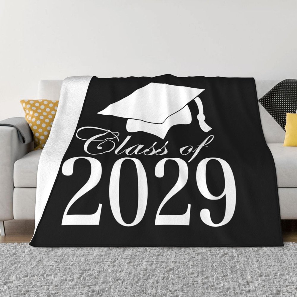 Rqwaaed Class of 2029 Cozy Up with Our Ultra-Soft Fleece Blanket - Perfect for Home and Travel 60"x50"