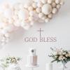 VANGNING God Bless Baptism Wall Decal for Balloon Arch - Baptism Party Backdrop Sticker,First Communion Party Decorations Wall Decal (God Bless Decal) view 4