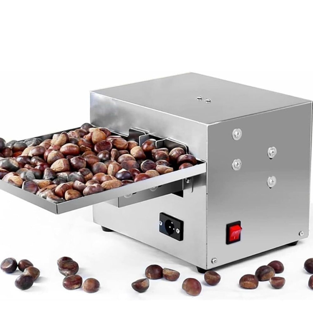 Automatic Chestnut Opener, 15-25kg/hour Commercial Chestnut Masher Machine, 60W Commercial Stainless Steel Cutter, Chestnut Shelling Machine for Many Sizes of Chestnuts