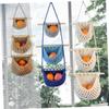 MAGICLULU 2pcs Woven Hanging Fruit Basket Multi-functional Kitchen Storage Organizer for Fruits Vegetables Rope Design Space-saving Wall-mounted view 2