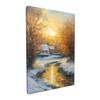 Abstract art sun village snow scene canvas poster wall art decoration for bedroom, living room, dining room, office, parlor, home decor.(Framed16*24in) view 1