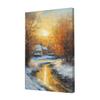 Abstract art sun village snow scene canvas poster wall art decoration for bedroom, living room, dining room, office, parlor, home decor.(Framed16*24in) view 3