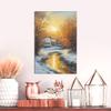 Abstract art sun village snow scene canvas poster wall art decoration for bedroom, living room, dining room, office, parlor, home decor.(Framed16*24in) view 4