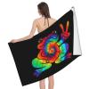 bsapp Tie Dye Frog Beach Towel Super Large Quick-Drying Absorbent Bath Towel view 1