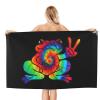 bsapp Tie Dye Frog Beach Towel Super Large Quick-Drying Absorbent Bath Towel view 2