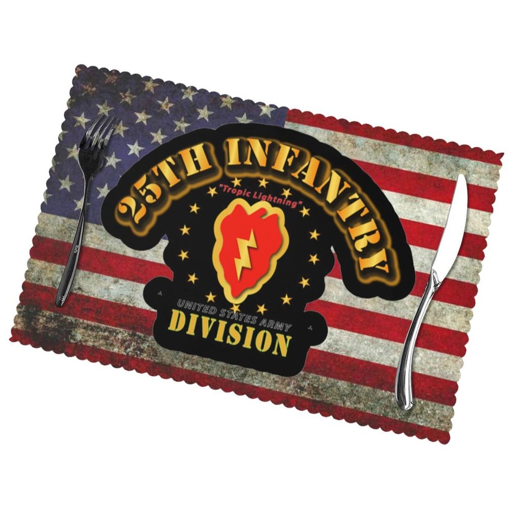 25th Infantry Division Meal Mat 12x18in Placemats Set of 6
