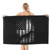 bsapp Doberman Pinscher American Flag Beach Towel Super Large Quick-Drying Absorbent Bath Towel, White view 2