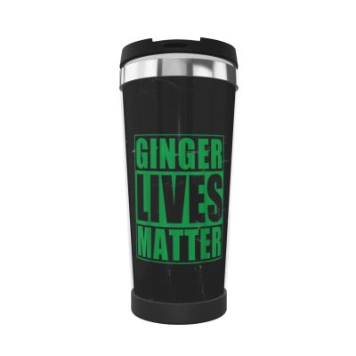 bsapp St Patrick's Day Ginger Lives Matter Insulated Tumbler 13 oz Stainless Steel Vacuum Coffee Mug, Black