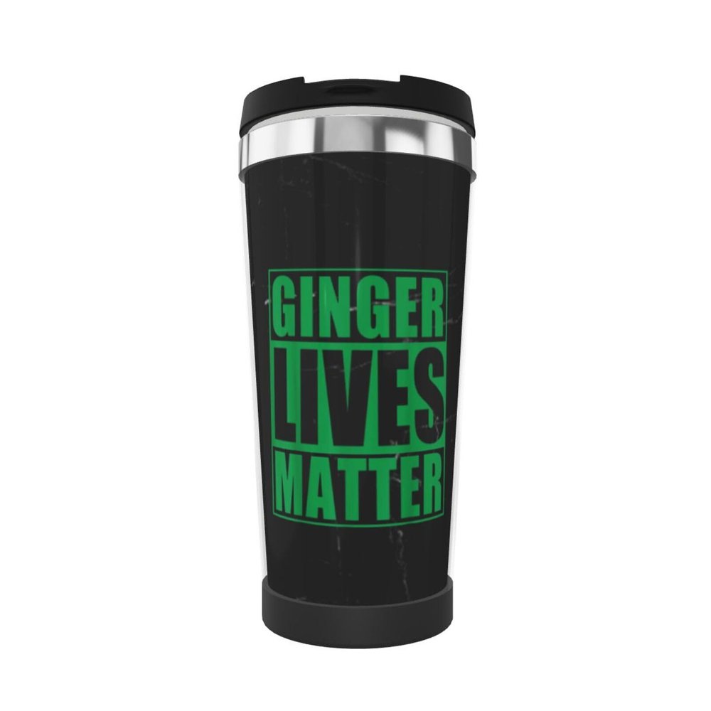 bsapp St Patrick's Day Ginger Lives Matter Insulated Tumbler 13 oz Stainless Steel Vacuum Coffee Mug, Black