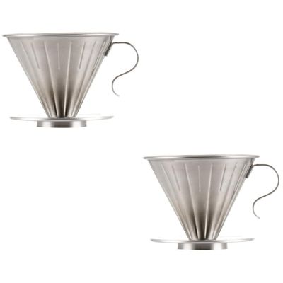 MAGICLULU 2pcs Stainless Dripper Stand for Cups Reusable Filter for Easy Brewing Design for Home Travel Use