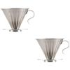 MAGICLULU 2pcs Stainless Dripper Stand for Cups Reusable Filter for Easy Brewing Design for Home Travel Use view 1