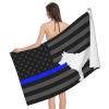 bsapp Police K9 Thin Blue Line Beach Towel Super Large Quick-Drying Absorbent Bath Towel view 1