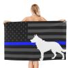 bsapp Police K9 Thin Blue Line Beach Towel Super Large Quick-Drying Absorbent Bath Towel view 2
