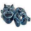 Greek Theater Masks,Tragedy and Comedy,Relief Terracotta, Blue Patina Wall Decor 18x14cm view 3