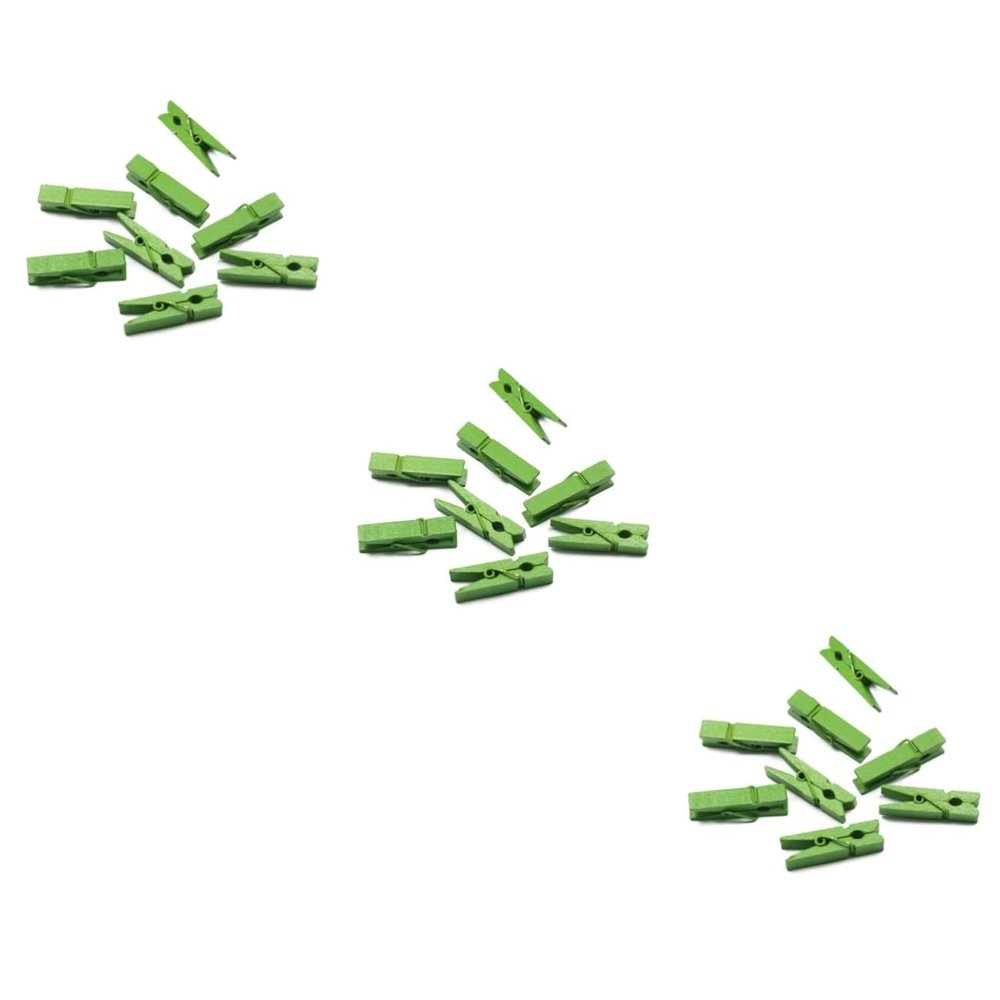 MAGICLULU 300pcs Mini Natural Wooden Clips for Photos Paper and Crafts Versatile Utility Clothespins Green for Home School and Holiday Decorations