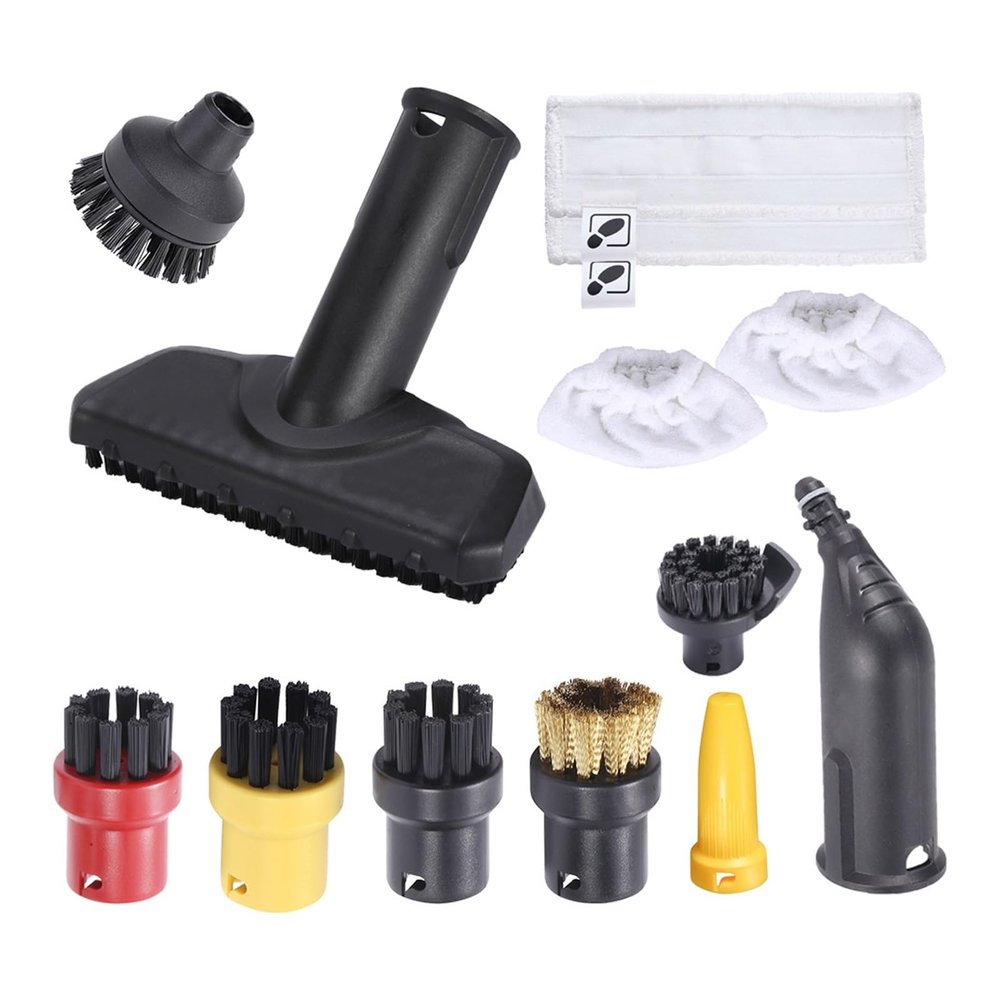 ORCOW Small Big Round Cleaning Brushes Nozzle Brush Head Spare Parts Compatible with Karcher EasyFix SC1 SC2 SC3 SC4 SC5 Series Steam Cleaner (Color : 1)