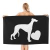 bsapp Greyhound Dog Heart Beach Towel Super Large Quick-Drying Absorbent Bath Towel view 2