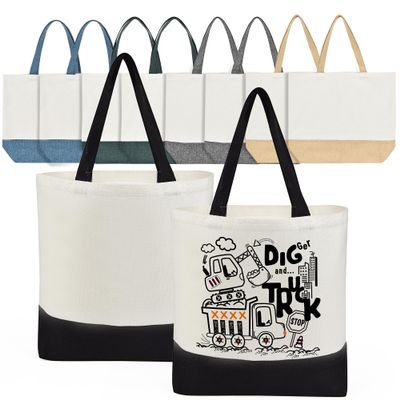 Wovasco Sublimation Tote Bags Blanks Bulk, Colorful Polyester Tote bags for Sublimation, Reusable Widened Washable Canvas Bags for Decorating and DIY Craft, Natural Linen, 10PCS Colorful