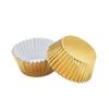 COLLBATH 100pcs Thick Aluminum Foil Cupcake Liners Greaseproof Mini Cake Muffin Molds for Parties Weddings and Celebrations Elegant Light Gold view 1