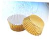 COLLBATH 100pcs Thick Aluminum Foil Cupcake Liners Greaseproof Mini Cake Muffin Molds for Parties Weddings and Celebrations Elegant Light Gold view 4
