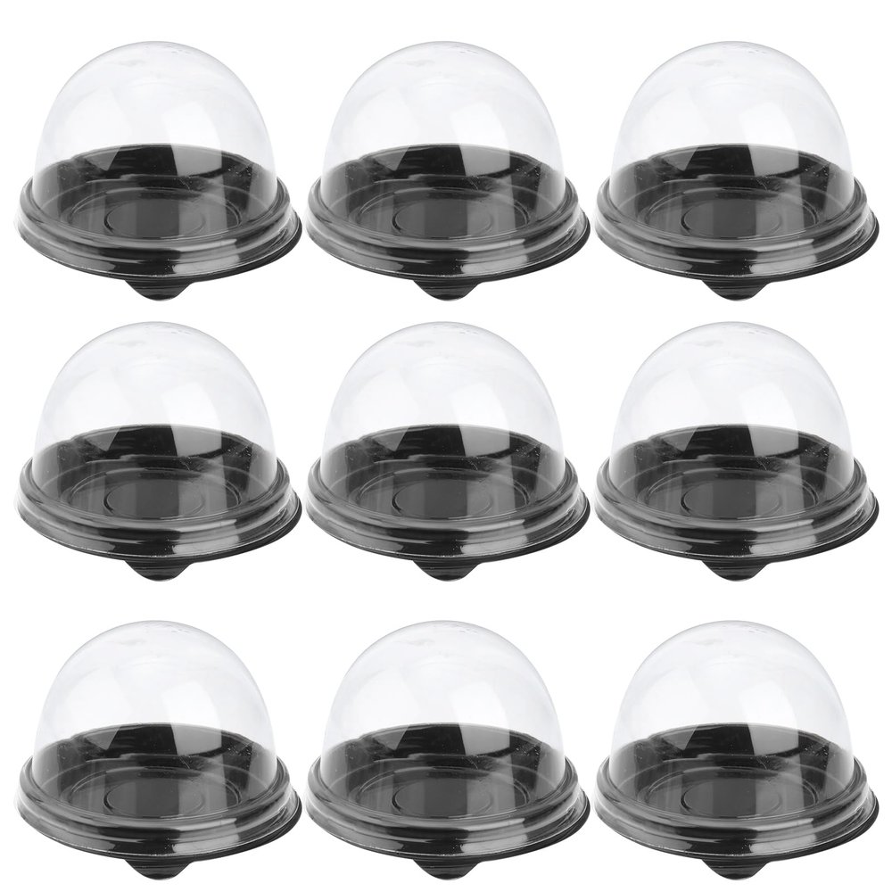 50pcs Egg Yolk Crisps Packing Box, Clear Small Round Muffin Containers, Single Egg Yolk Crisps Holder, Small Pastry Container Holder for Wedding, Birthday Party Favor Boxes