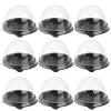 50pcs Egg Yolk Crisps Packing Box, Clear Small Round Muffin Containers, Single Egg Yolk Crisps Holder, Small Pastry Container Holder for Wedding, Birthday Party Favor Boxes view 1