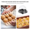 50pcs Egg Yolk Crisps Packing Box, Clear Small Round Muffin Containers, Single Egg Yolk Crisps Holder, Small Pastry Container Holder for Wedding, Birthday Party Favor Boxes view 2