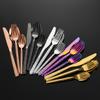 WHIERGGIN Silverware Set, 5/20/30/40 Pieces Stainless Steel Tableware Set Three-dimensional Embossed Golden Knife, Fork And Spoon Home Hotel Steak Knife (Color : Rose gold, Size : 6Set-30Pcs) view 4