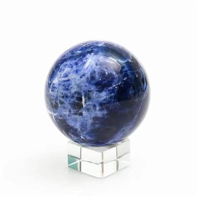 CKSEKD Very Beautiful 1pc 55mm-60mm Natural Polished Soda Stone Blue Quartz Crystal Ball Gift