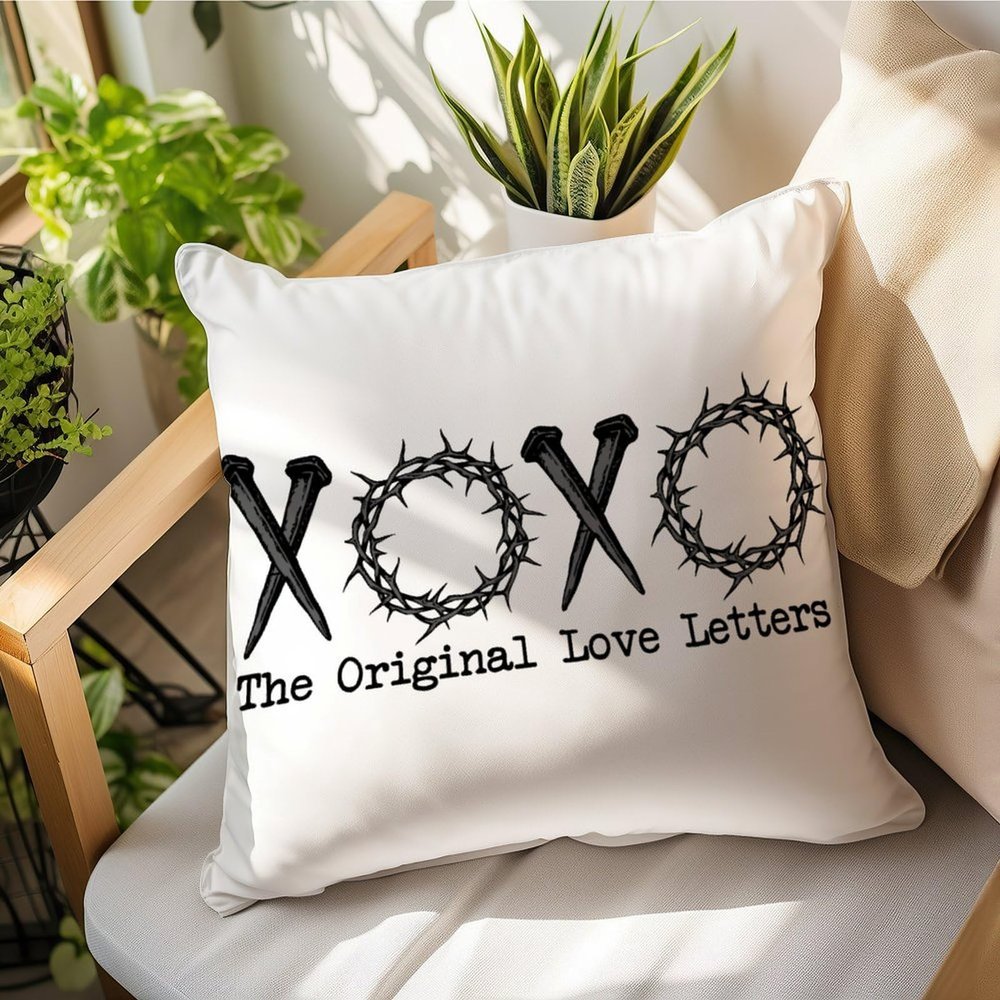 Guangpat Valentines Day Pillow Covers 24x24in XOXO The Original Love Letters Pillow Case Cushion Cover Valentine Throw Pillow Romantic Decor 14 February Gift for Her
