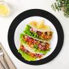 50 Black Paper Place Mats Black Round Disposable Table Mats Decorative Placemats for Wedding Banquet Party Tableware Decor view 3