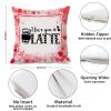 Guangpat I Love You A Latte Throw Pillow Covers 16x16in Valentine's Day Pillow Cases Valentine Cushion Cover Accent Pillowcase Romantic Decor for Sofa Living Room Bedroom view 2