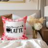 Guangpat I Love You A Latte Throw Pillow Covers 16x16in Valentine's Day Pillow Cases Valentine Cushion Cover Accent Pillowcase Romantic Decor for Sofa Living Room Bedroom view 4