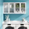 Furnaza Kitchen Wall Cabinets 4 Doors - Laundry Wall Mounted Storage Cabinets with Acrylic Glass Doors in White, 24" W x 2Pcs view 3