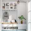 Furnaza Kitchen Wall Cabinets 4 Doors - Laundry Wall Mounted Storage Cabinets with Acrylic Glass Doors in White, 24" W x 2Pcs view 4