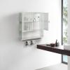 Fulvari Wall-Mounted Double Glass Door Cabinet,Bathroom Storage Cabinet with Detachable Shelves, Versatile Kitchen Pantry Sideboard for Kitchen Laundry Office and Dining Room White Style 3 view 2