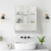 Fulvari Wall-Mounted Double Glass Door Cabinet,Bathroom Storage Cabinet with Detachable Shelves, Versatile Kitchen Pantry Sideboard for Kitchen Laundry Office and Dining Room White Style 3 view 3