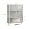 Fulvari Wall-Mounted Double Glass Door Cabinet,Bathroom Storage Cabinet with Detachable Shelves, Versatile Kitchen Pantry Sideboard for Kitchen Laundry Office and Dining Room White Style 3 view 4