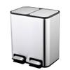 Trash Can Garbage Can Garbage Bin Pedal Bin with Lid, Dual Sections Rectangular Kitchen Step Trash Can, Stainless Steel Garbage Can Rubbish Bin Bathroom Kitchen Trash Can (Color : A, Size : 24L) view 1